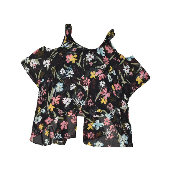 Lane Bryant Plus Size 18/20 Cold Shoulder Floral Tunic Top Blouse Polyester - Picture 1 of 8